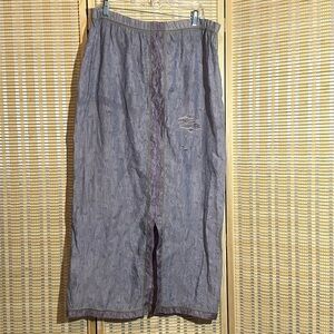 Krakerz Vintage 1990s Y2K Purple Floral Distressed Maxi Skirt Boho Festival XL